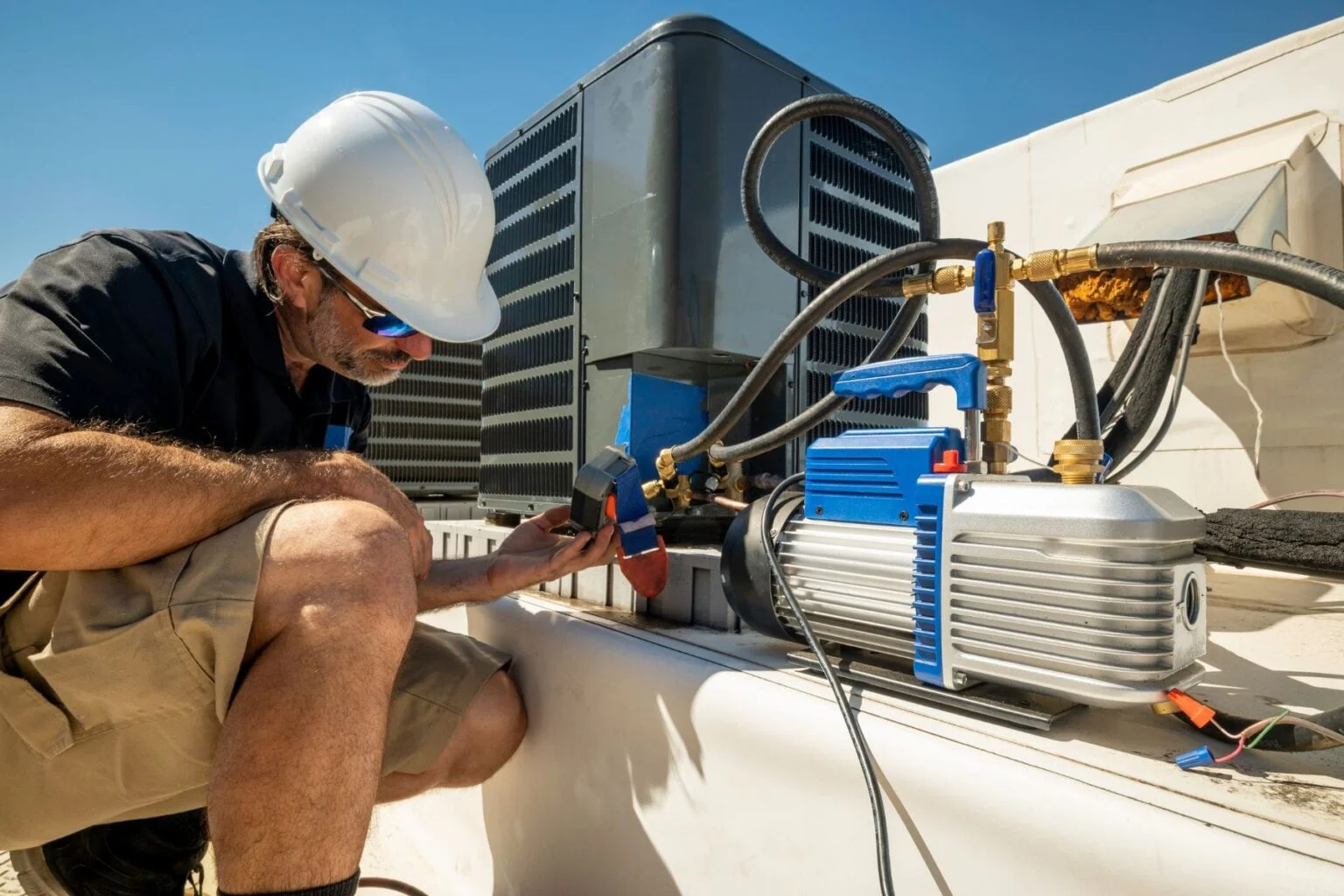 Ducted Heating technician at work in Roswell, GA